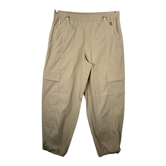 Athleta Cascade poplin‎ cargo hiking pants tan hiking relaxed sz L - Picture 1 of 7